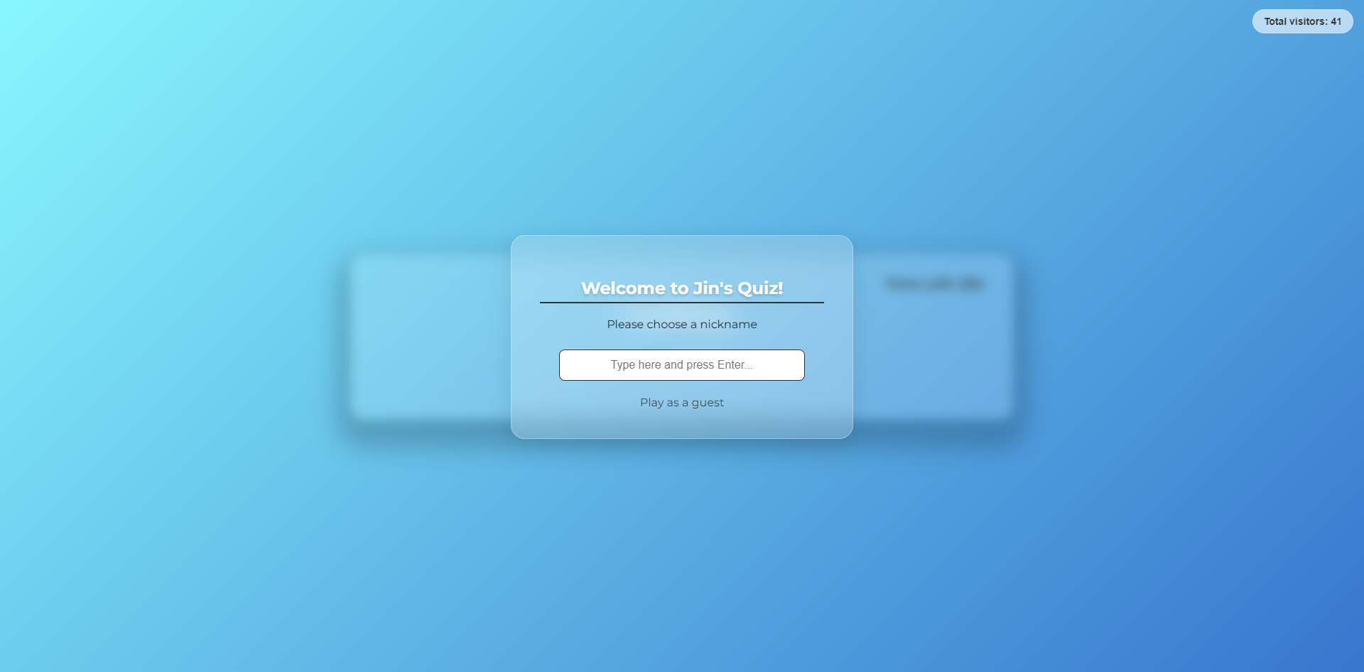 The Quiz Project game interface